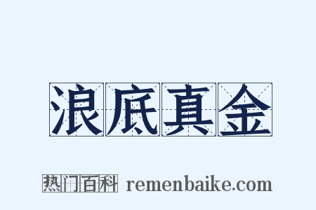 浪底真金是什么意思的图片